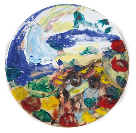 VANDERCAM SERGE (1924-2005) Senza titoloceramica smaltata Ø cm 37firmato...