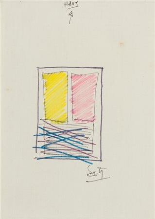 JESUS RAPHAEL SOTO (1923-2005) Senza titolopennarelli su carta intelata cm 32...
