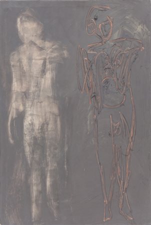 NINO LONGOBARDI (1953-) Senza titolo 1989olio su tela cm 60x40firmato e...