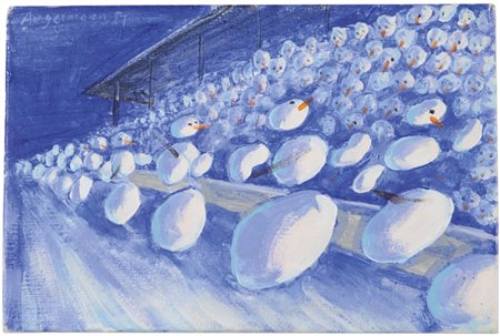 ANGERMANN PETER (1945-) Lawine 1987olio su tela cm 20x30firmato e datato in...