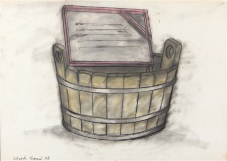 ROBERTO BARNI (1939-) Sporco mondo 1969tecnica mista su carta cm 50x70firmato...