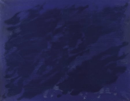 GIULIO TURCATO (1912-1995) Cangiante blu notte (inizio anni '80)olio e...