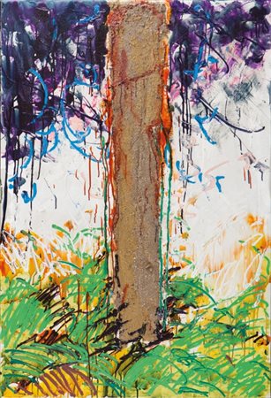 MARIO SCHIFANO (1934-1998) Tracce 1986smalto acrilico e sabbia su tela cm...