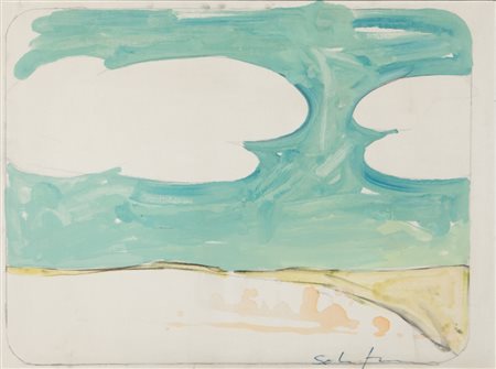 MARIO SCHIFANO (1934-1998) Senza titolo 1969smalto e grafite su tela cm...