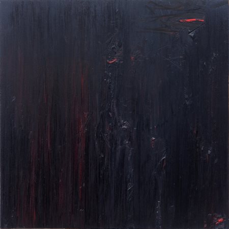 PIERO RUGGERI (1930-2009) Nero Ultimo 1991olio su tela cm 100x100firmato...