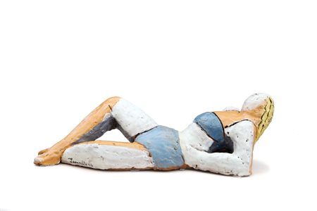 (LEONARDI LEONCILLO) LEONCILLO (1915-1968) Donna al sole 1954ceramica...