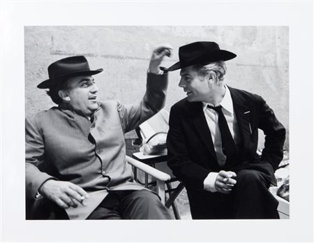 TAZIO SECCHIAROLI (1925-1988) Federico Fellini e Marcello MastroianniRoma...