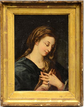 Da Pompeo Batoni "Madonna"olio su tela applicata tavola (cm 23x16) In cornice...