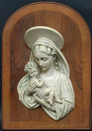 Arturo Pannunzio (1891 - 1953)"Madonna con Bambino", scultura in ceramica...