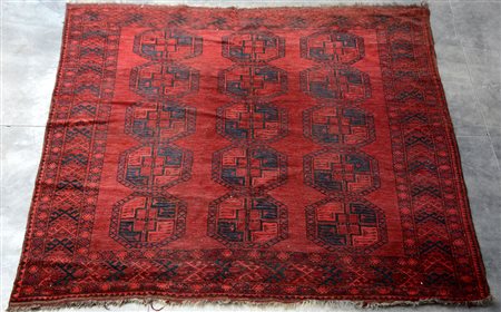 Tappeto Afghan, Turkestan occidentale. Deoro con Gul di grandi dimenzioni su...