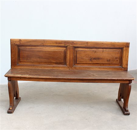 Panca in legno con sostegni sagomati (cm 160x91x44) (difetti e restauri)