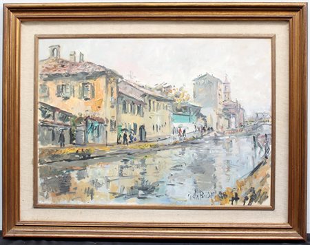 Giovanni Colombo da Busnago (Busnago 1908 - Gaggiano 1972)“Milano, scorcio...