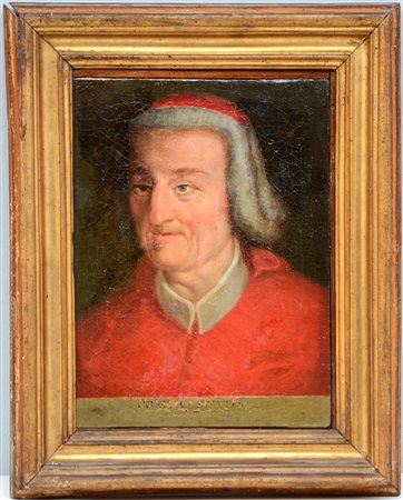 Ignoto del secolo XIX "Ritratto di cardinale" Olio su tela (cm...