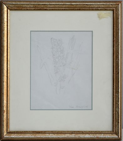 Giovanni Romagnoli "Fiori" matita su carta (cm.19X14) firmato in basso a...