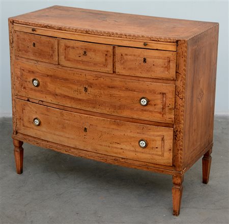 Piccolo comò a due cassetti grandi e tre piccoli sottopiano, pianetto...