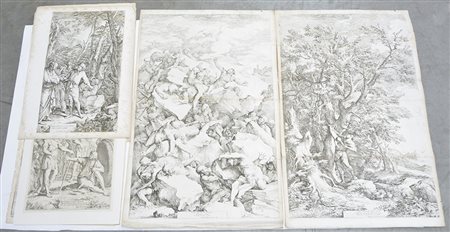 Cartella contenente numerose incisioni di diversa epoca da Salvator Rosa...