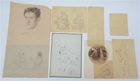 Cartella contenente 9 disegni del secolo XIX/XX