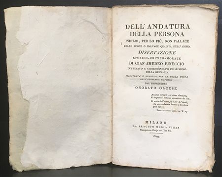 HEINECKE J G. Dell'andatura della persona, indizio, per lo più, non fallace...
