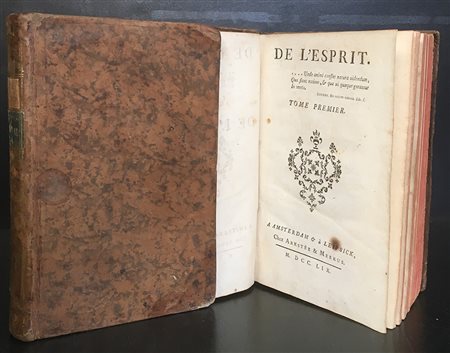 HELVETIUS, Claude-Adrien. De l'Esprit. Amsterdam e Lipsia, Arkstée e Markus,...