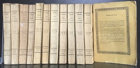 HUME. Istoria d'Inghilterra. Venezia: Pigotti, 1819-26. 12 volumi in 8vo,...