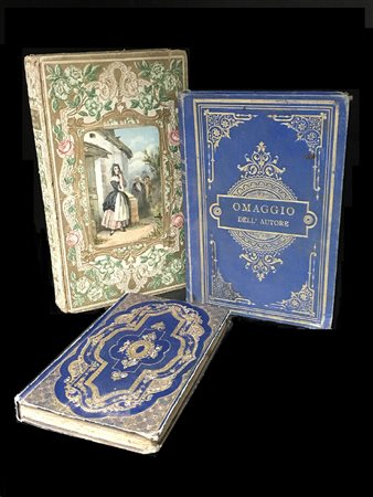 [LEGATURE] Lotto di tre volumi del XIX secolo in belle legature romantiche...
