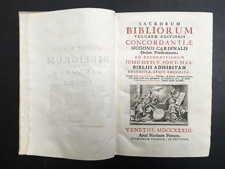 LUCA, Francesco. Sacrorum Bibliorum vulgatae editionis concordantiae....