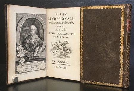 LUCREZIO. Della natura delle cose libri sei tradotti in verso sciolto da...