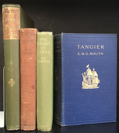 [AFRICA] Lotto di libri sulla Libia, Tripoli e Tangeri. 8vo, tela originale...