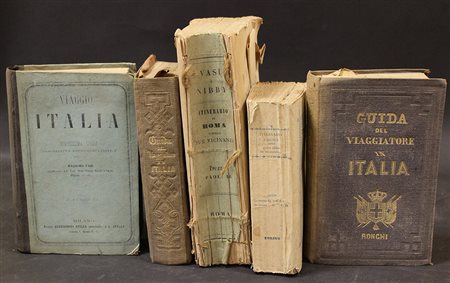 [GUIDE] Lotto di 4 guide del XIX secolo sull'Italia tra cui: Itinerario...