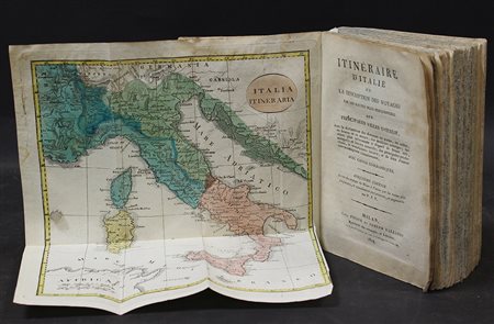 [GUIDE] VALLARDI P. J. Itineraire d'Italie. Milano: Vallardi, 1814. 8vo,...