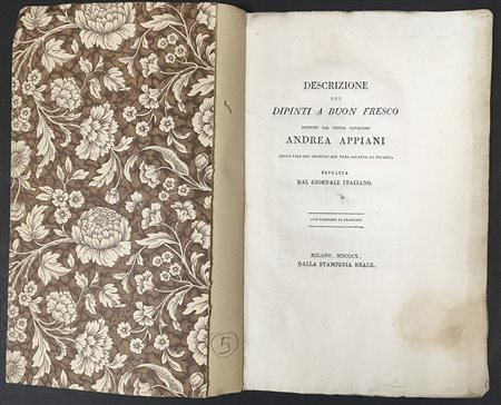 [MILANO] APPIANI A. Descrizione per dipinti a buon fresco nella sala del Real...