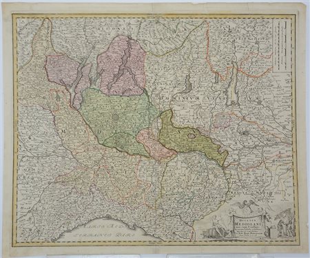 [MILANO] HOMANN, Johann Baptista. Due belle mappe dello Stato di Milano del...
