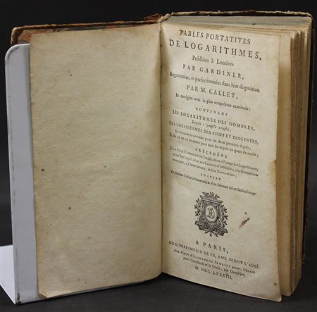 CALLET Jean-François e GARDINER William. Tables portatives de Logarithmes....
