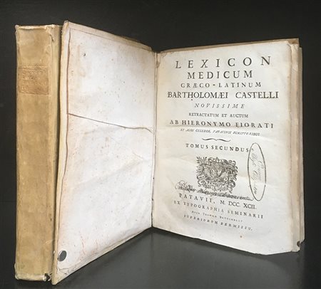 CASTELLI Bartolomeo.Lexicon medicum graeco-latinum. Padova: Tipografia del...