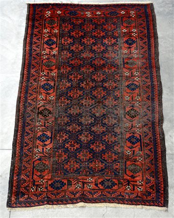 Tappeto Beluchistan, Persia fine secolo XIX. Decoro "all-over" con Memling...