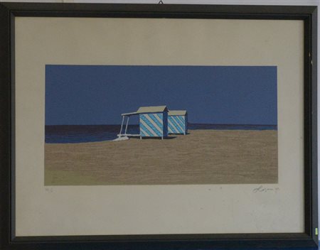 Walter Lazzaro (Roma 1914 - 1989)"Senza titolo" serigrafia su cartoncino...