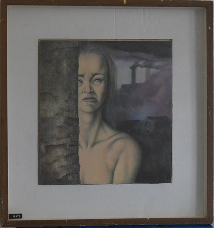 Antonio Abate "Figura" tecnica mista su tavola (cm 36x33) siglato e datato...