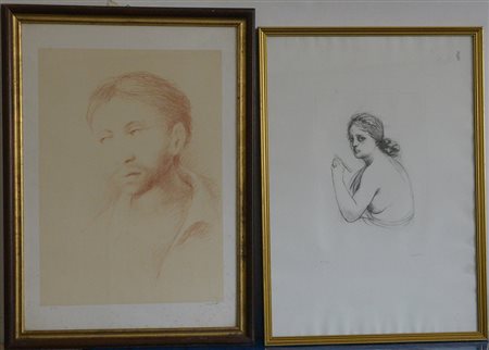 Lotto di due litografie di Domenico Purificato e Francesco Messina...