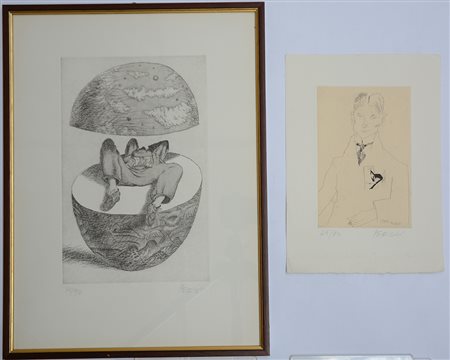 Tullio Pericoli (Colli Del Tronto 1936)lotto composto da due acqueforti,...