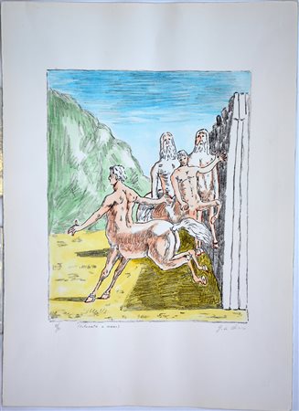 Giorgio de Chirico (Volos 1888 - Roma 1978)"La famiglia dei Centauri" 1973,...