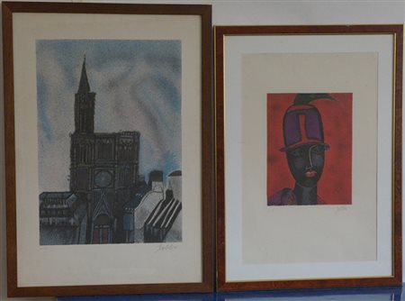 Franco Gentilini (Faenza 1909 - Roma 1981)Lotto composto da due litografie a...