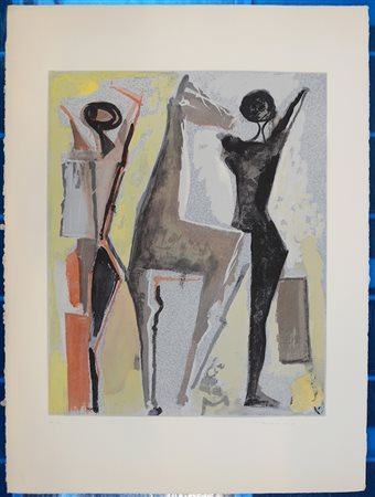 Marino Marini (Pistoia 1901 - Viareggio 1980)"Il greco I" 1978acquaforte e...