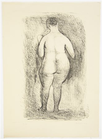 Marino Marini (Pistoia 1901 - Viareggio 1980)"Senza titolo" litografiafoglio...