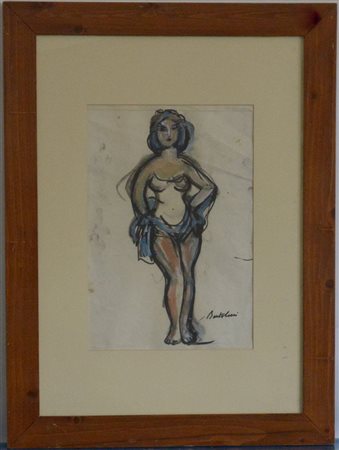 Luigi Bartolini (Crapamontana 1892 - Roma 1963)"Danzatrice" tecnica mista su...