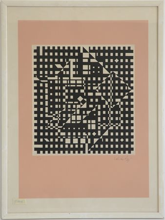 Victor Vasarely (Pecs 1906 - Parigi 1997)"Senza titolo" Acquaforte(lastra cm...