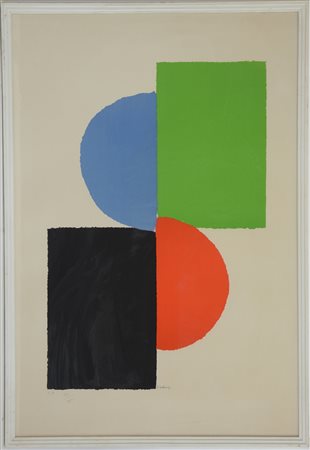 Sonia Delaunay (Gradiesk 1885 - Parigi 1979)"Senza titolo" litografia a...