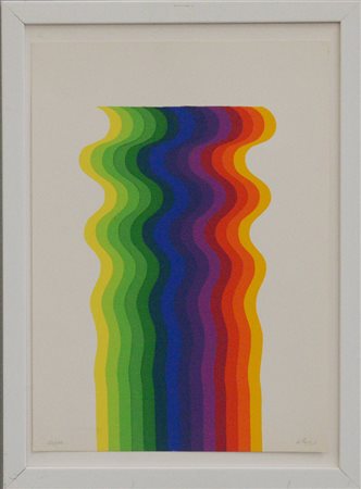 Julio Le Parc (Mendoza 1928)"Senza titolo" serigrafia a coloricm...