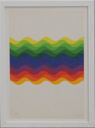 Julio Le Parc (Mendoza 1928)"Senza titolo" serigrafia a coloricm...