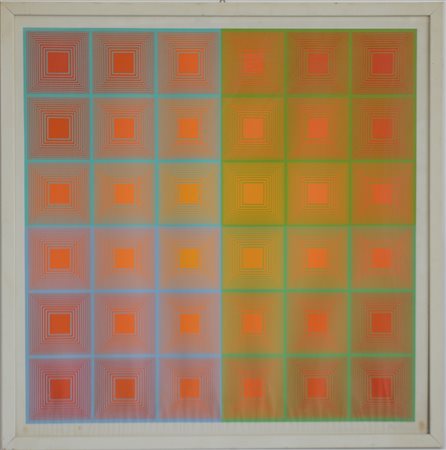 Richard Anuszkiewicz (Erie 1930)"Senza titolo" 1970litografia a coloricm...