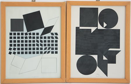Victor Vasarely (Pecs 1906 - Parigi 1997)"Senza titolo" lotto composto da due...